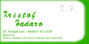 kristof hadaro business card