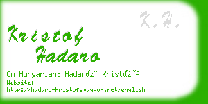 kristof hadaro business card